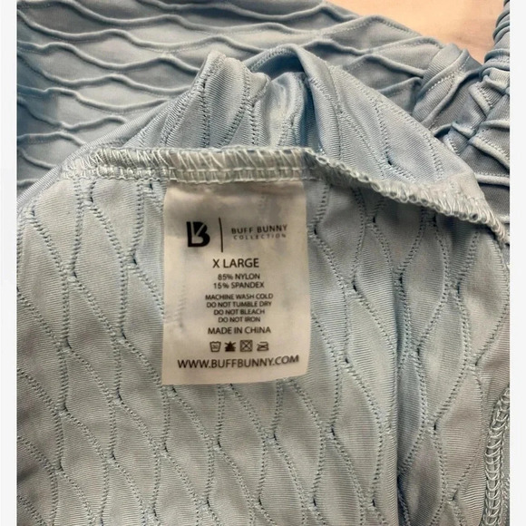 Buffbunny Permafrost 1/2 Zip Crop Textured Long Sleeve  Blue Top Size XL - Picture 9 of 10